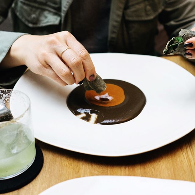 This is a photo of a chocolate caramel tapas dish