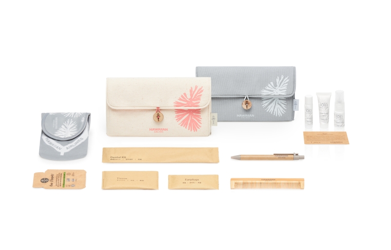 International Business Class and JFK/BOS First Class Amenity Kits with Canvas Clutches