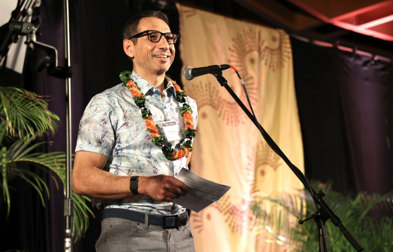 Ben Minicucci, CEO of Alaska Air Group, give remarks during a reception ceremony hosted by Alaska Airlines and Hawaiian Airlines at The Ritz-Carlton Maui, Kapalua 20250211_042153120_iOS