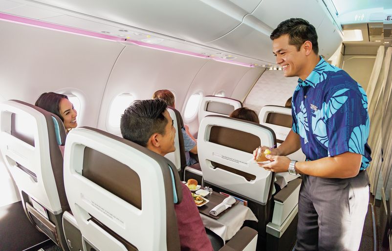 A321 First Class Meal and Cocktail