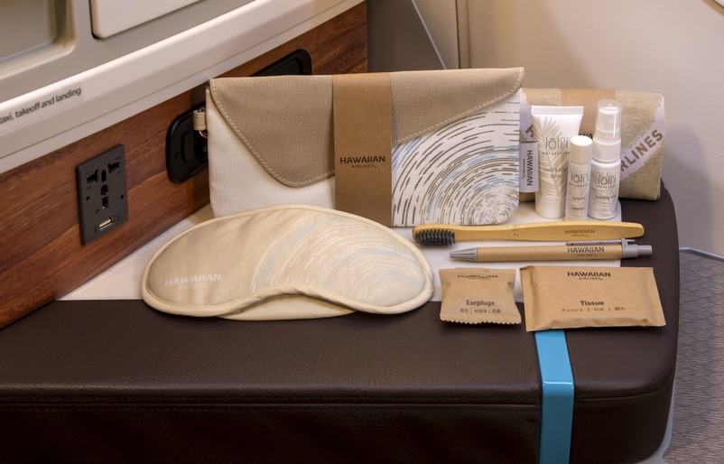 Hawaiian Airlines x Noho Home Business Class in-flight amenity kit Business Class kit