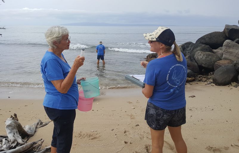 The HawaiianMiles donation program supports the Coral Reef Alliance’s (CORAL) cross-collaborative, reef conservation initiatives between the neighbor islands and the U.S. mainland. Pictured above, the Hawaii Island field team joined the Hui O Ka Wai Ola on Maui for a day to conduct water quality testing of our nearshore resources. CORAL1