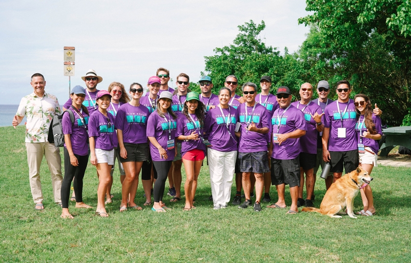 Hawaiian Airlines volunteers spent the day at Waimea Bay to honor the legacy of Hawai‘i's most celebrated waterman. Eddie_Opening_Ceremony_120519-02