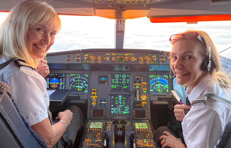 Capt. Kendall "Kiki" Culler and Airbus A330 First Officer Sylvie Benjamin Kiki and sylvie