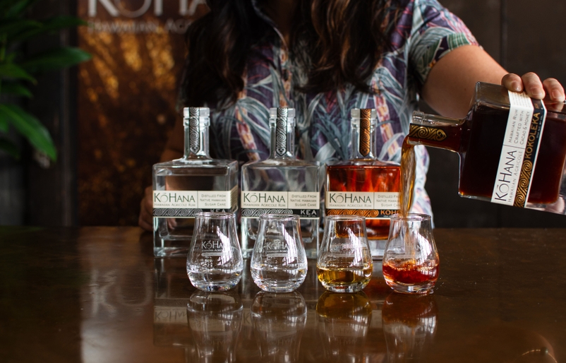 A selection of Kō Hana Rum products showcased at its Kunia hub KoHana_Website-02