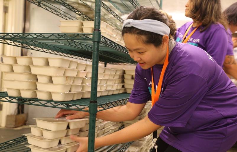 Team Kōkua recently helped Lanakila Meals on Wheels prepare and deliver food for O‘ahu's kūpuna. LMOW prep