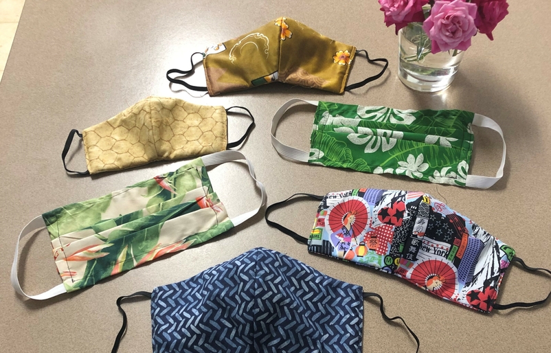 A selection of the masks Vida and her family have made for her community. Masks 2