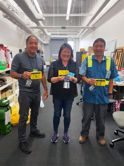 The Hawaiian Airlines Tech Ops team who has helped facilitate the donation of expired life vests. Tech Ops