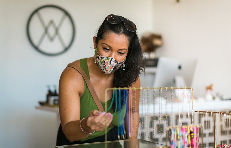 'Awa + 'Ōlena is open to all who wear a mask, and is where shoppers can find the store owner's popular local jewelry line. hawaiianairlines-web-preview-73